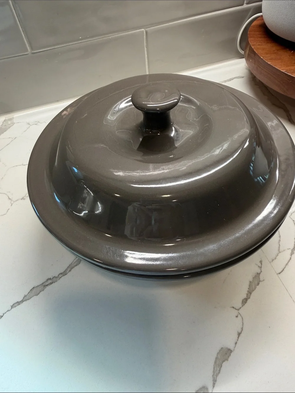 Pampered Chef Brown Covered Casserole with Lid
